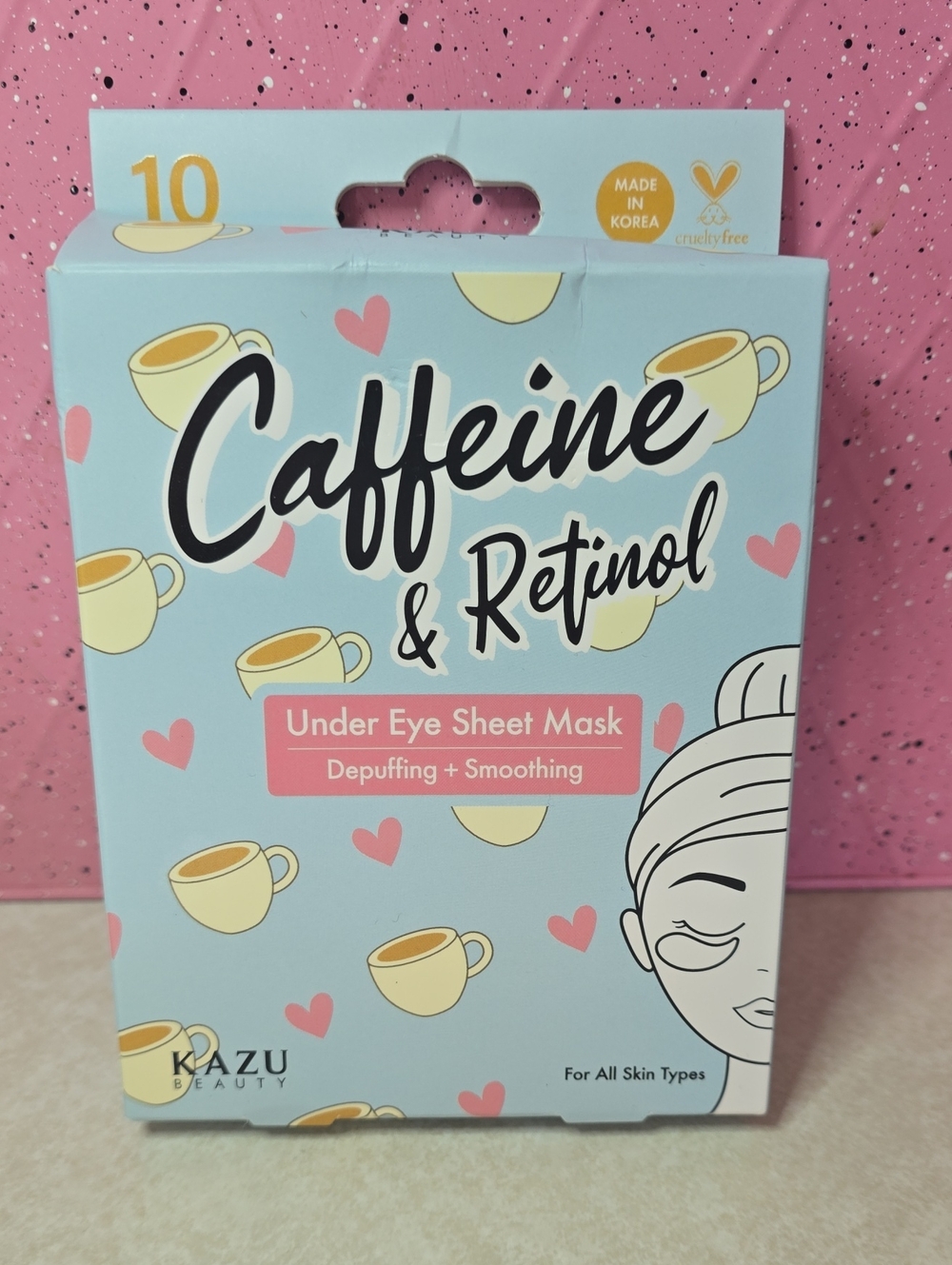 Kazu Beauty Caffeine & Retinol Under Eye Sheet Mask Pack of 10 Pairs